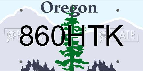 860HTK Oregon License Plate