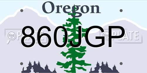 860JGP Oregon License Plate