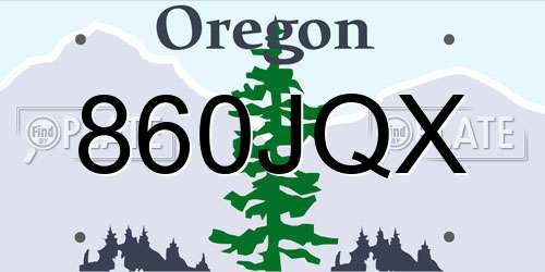 860JQX Oregon License Plate