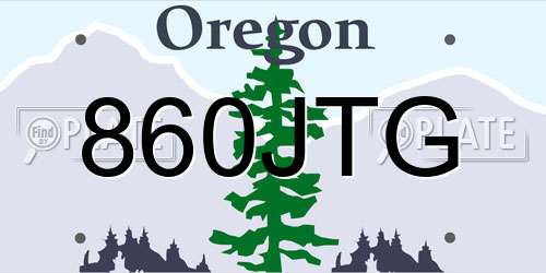 860JTG Oregon License Plate