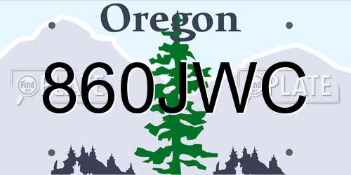 860JWC Oregon License Plate