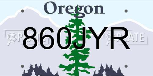860JYR Oregon License Plate