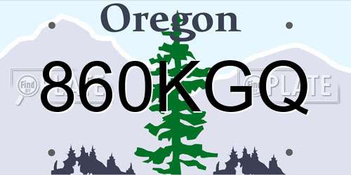 860KGQ Oregon License Plate