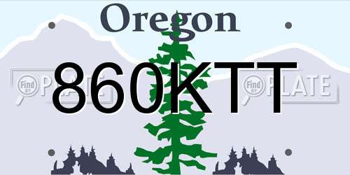 860KTT Oregon License Plate