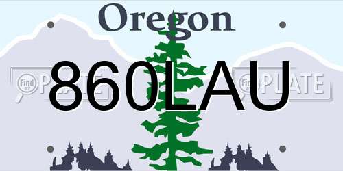860LAU Oregon License Plate