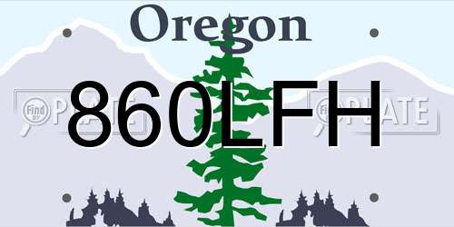 860LFH Oregon License Plate