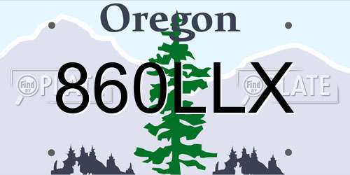 860LLX Oregon License Plate