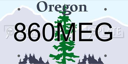 860MEG Oregon License Plate