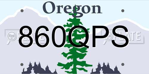 860QPS Oregon License Plate