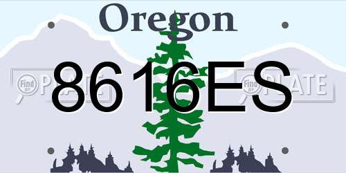 8616ES Oregon License Plate