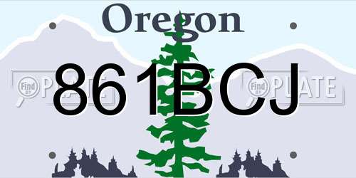 861BCJ Oregon License Plate