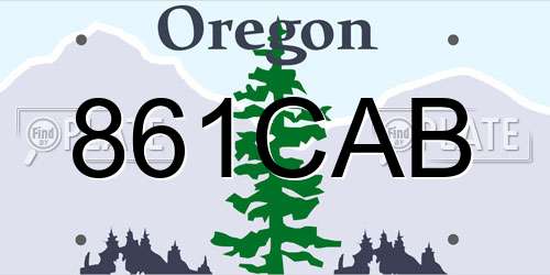 861CAB Oregon License Plate