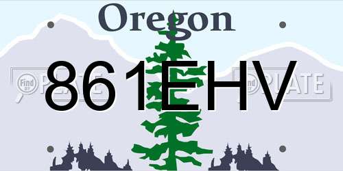 861EHV Oregon License Plate