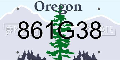 861G38 Oregon License Plate