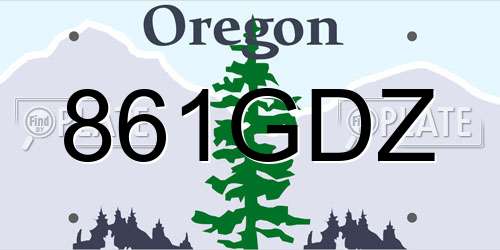 861GDZ Oregon License Plate
