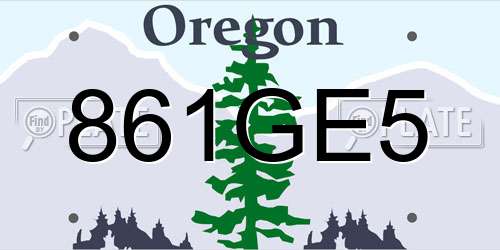 861GE5 Oregon License Plate