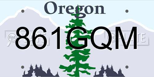 861GQM Oregon License Plate