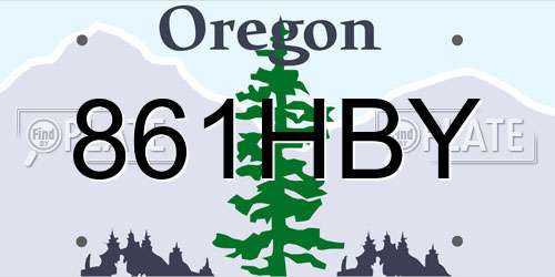 861HBY Oregon License Plate
