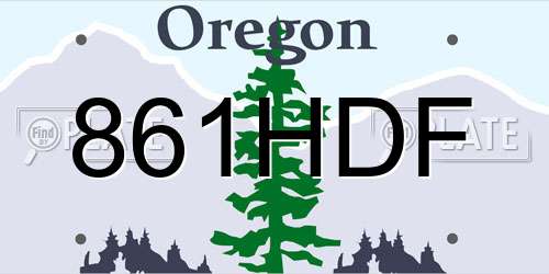 861HDF Oregon License Plate
