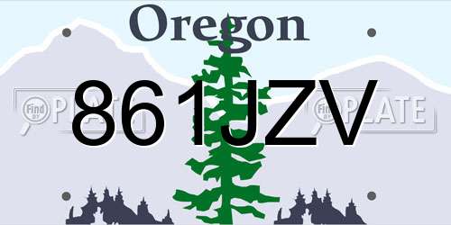 861JZV Oregon License Plate