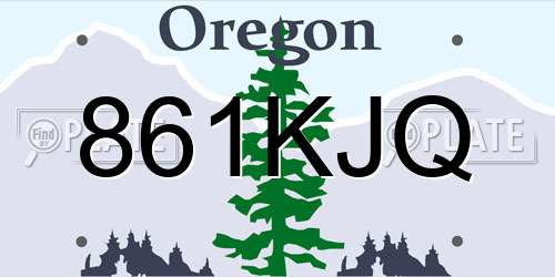 861KJQ Oregon License Plate