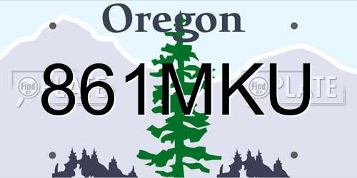 861MKU Oregon License Plate