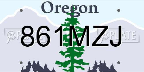 861MZJ Oregon License Plate