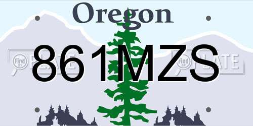 861MZS Oregon License Plate