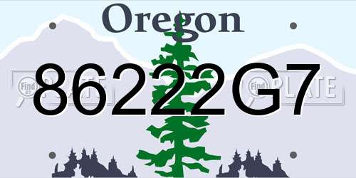 86222G7 Oregon License Plate