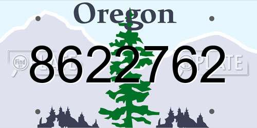 8622762 Oregon License Plate