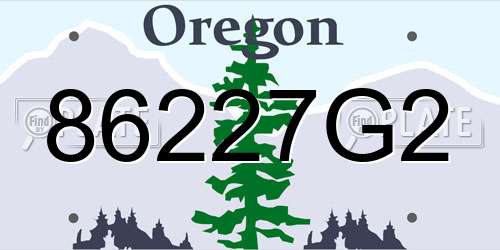 86227G2 Oregon License Plate