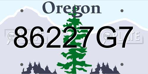 86227G7 Oregon License Plate