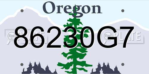 86230G7 Oregon License Plate