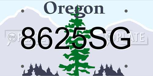 8625SG Oregon License Plate