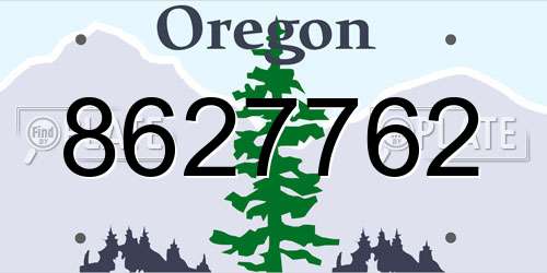 8627762 Oregon License Plate