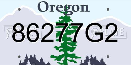 86277G2 Oregon License Plate