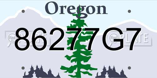 86277G7 Oregon License Plate