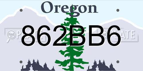 862BB6 Oregon License Plate