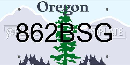 862BSG Oregon License Plate