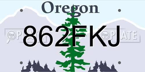 862FKJ Oregon License Plate