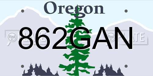862GAN Oregon License Plate