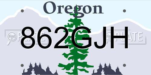 862GJH Oregon License Plate