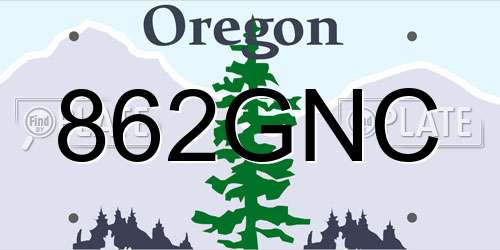 862GNC Oregon License Plate