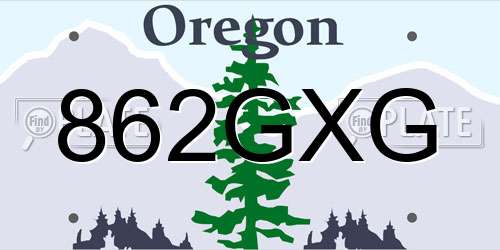 862GXG Oregon License Plate