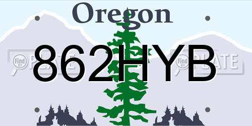 862HYB Oregon License Plate