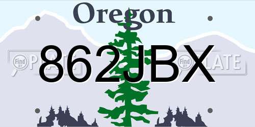 862JBX Oregon License Plate