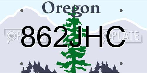862JHC Oregon License Plate