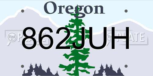 862JUH Oregon License Plate