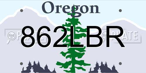 862LBR Oregon License Plate