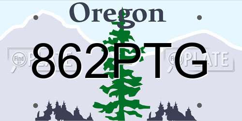 862PTG Oregon License Plate